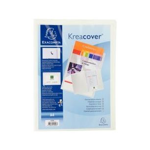 Achetez Chemise de présentation personnalisable 2 rabats KREACOVER en polypropylène 4/10ème, blan..