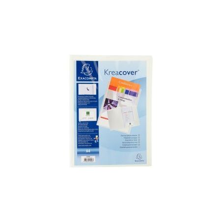 Achetez Chemise de présentation personnalisable 2 rabats KREACOVER en polypropylène 4/10ème, blan..