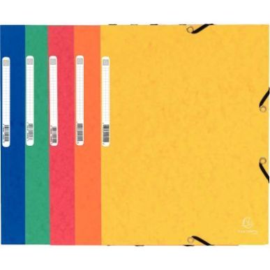 Achetez Chemise 3 rabats à élastiques en carte lustrée 355g, coloris assortis 55300E EXACOMPTA pa..