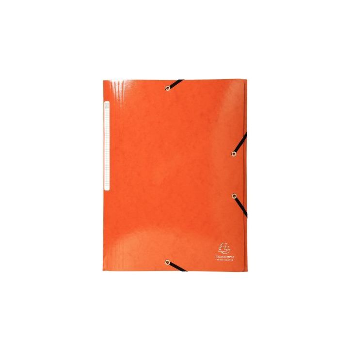 Chemise 3 rabats à élastiques en carte lustrée 425g, orange 55836E IDERAMA EXACOMPTA