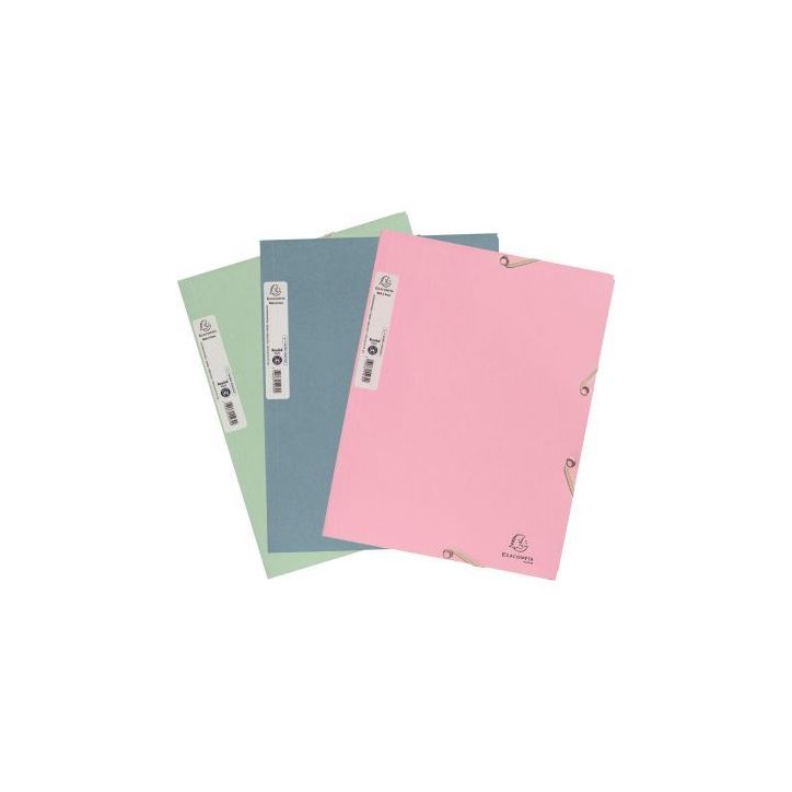 Chemise 3 rabats à élastiques AUTENTIK en carte recyclée 400g, coloris assortis 55239E AUTENTIK EXACOMPTA