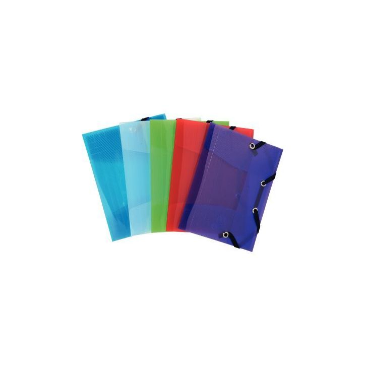 Chemise 3 rabats à élastiques CRYSTAL en polypropylène, format pocket 12x16 cm, coloris assortis 50700E CRY(...)