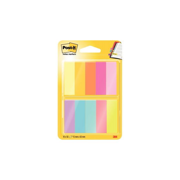 POST-IT Marque-pages POST-IT® papier (10x50) couleurs néons assortis