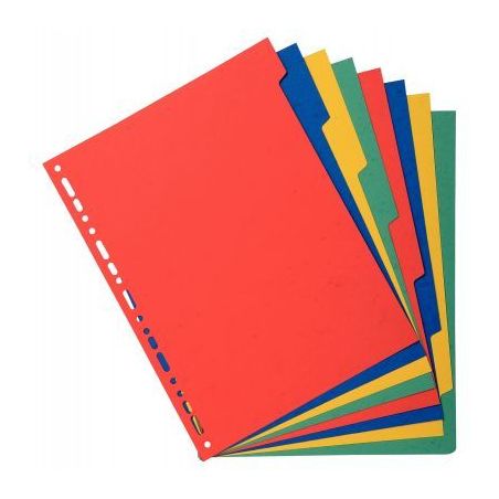 Achetez Jeu de 8 intercalaires à  touches neutres en carte recyclée 220g format A4 2008E EXACOMPT..