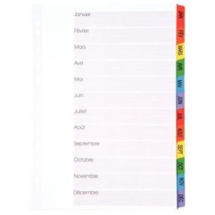 Achetez Intercalaires 12 touches de janvier à décembre format A4 : 21x29,7 cm 8317412-980 LANDS pa..