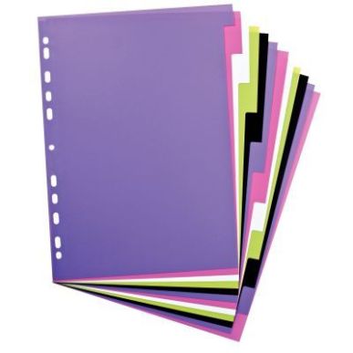 Achetez Jeu de 12 intercalaires en polypropylène opaque à touches neutres format 21x29,7cm 4000054..