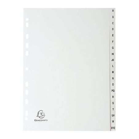 Achetez Jeu de 20 intercalaires alphabétiques en polypropylène gris recyclé, format A4 1720E FORE..