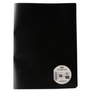 Achetez PERGAMY Protège-documents en polypropylène 100 vues Noir, couverture 3/10e, pochettes 6/10..