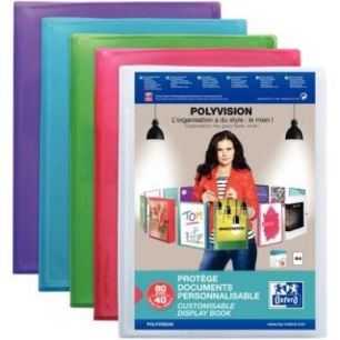 Achetez Protège-documents personnalisable 100 pochettes 200 vues pour format A4 21x29,7 cm 5 couleu..