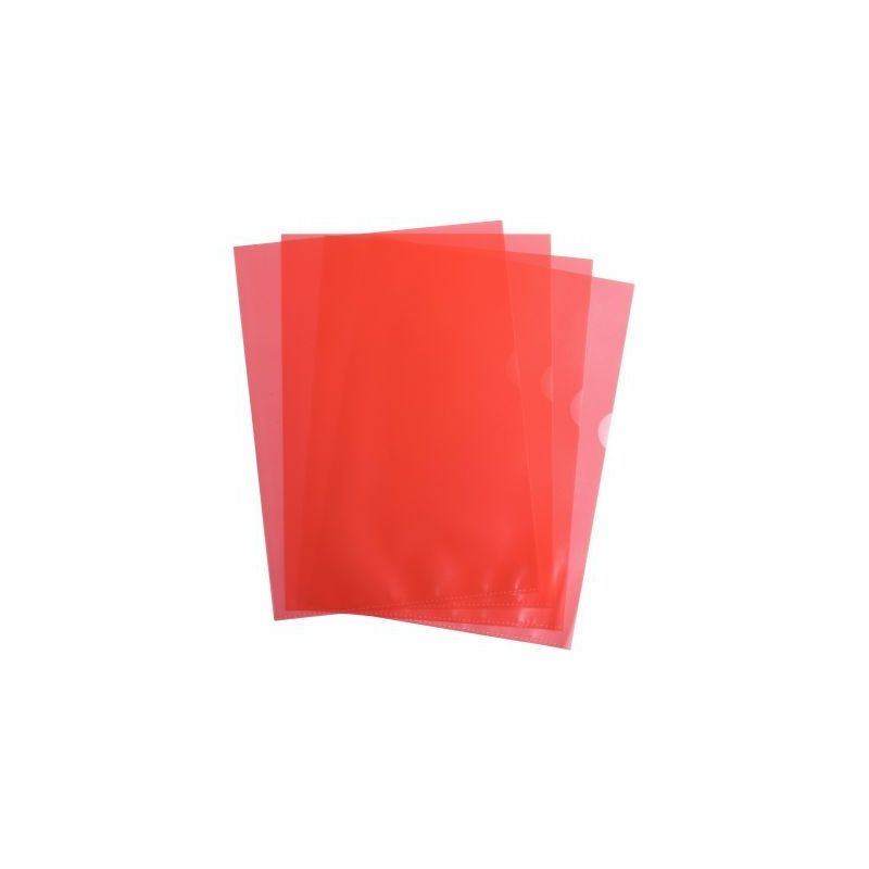 Achetez Boîte de 100 pochettes coin en polypropylène grainé 9/100 ème format 21x29,7 cm  rouge 1..
