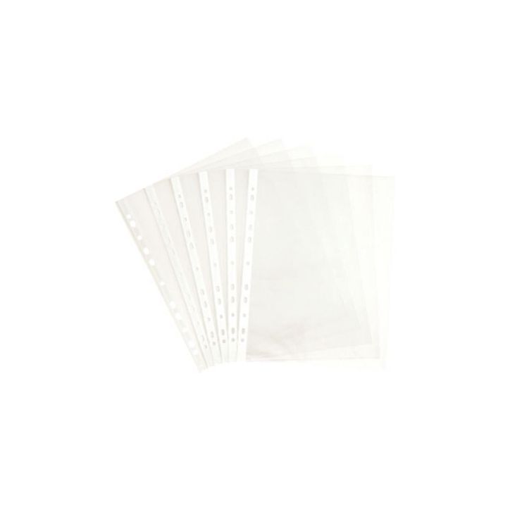 Carton de 500 pochettes perforées en polypropylène grainé 5/100ème 100741600