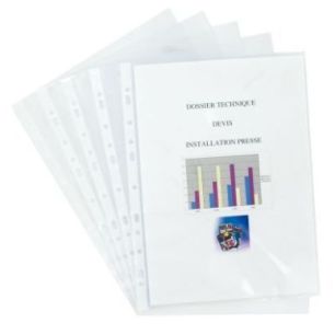 Achetez PERGAMY Boîte 100 pochettes perforées polypropylène lisse 12/100ème format A4. Coloris i..
