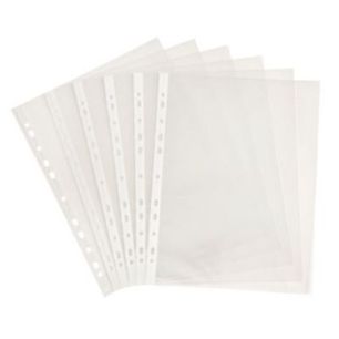Achetez Sachet de 100 pochettes perforées en polypropylène grainé 5/100ème 100741491 pas cher su..