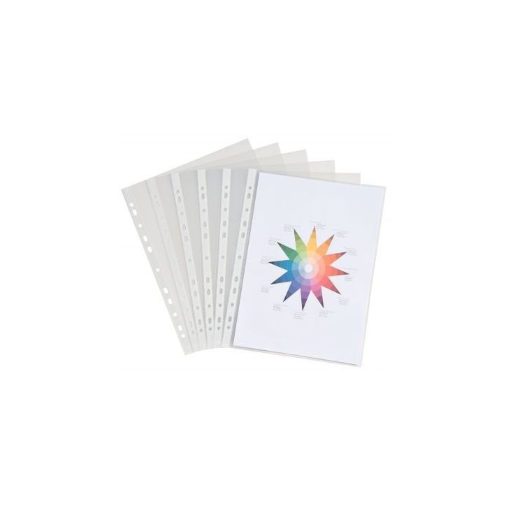 Sachet de 50 pochettes perforées en polypropylène format 21x29,7 cm épaisseur 9/100ème 100741327 NOKI