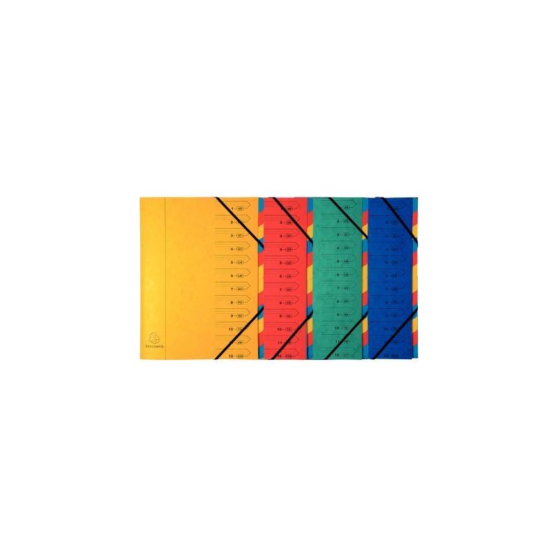 Achetez Trieur dos agrafé avec élastiques, 12 compartiments, coloris assortis 54120E EXACOMPTA pas.. Achetez Trieur dos agrafé avec élastiques, 12 compartiments, coloris assortis 54120E EXACOMPTA pas..