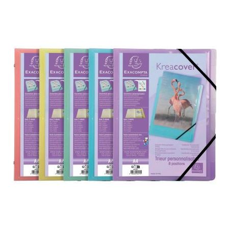 Achetez Trieur personnalisable KREACOVER Pastel en polypropylène, 8 compartiments, coloris assortis..