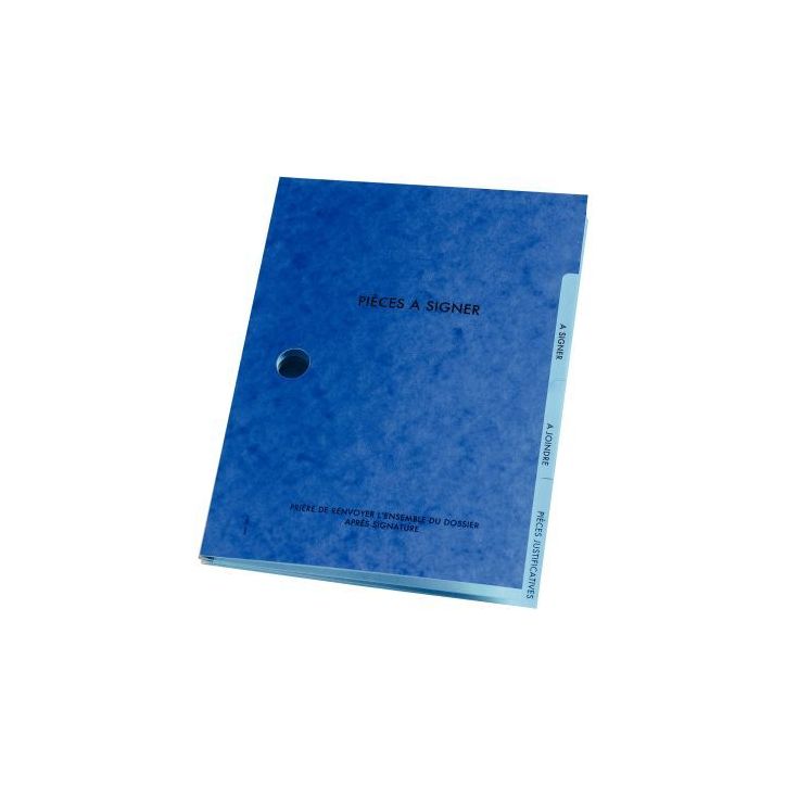 Carton de 25 parapheurs 3 compartiments, bleu 73412 X25 EXTENDOS