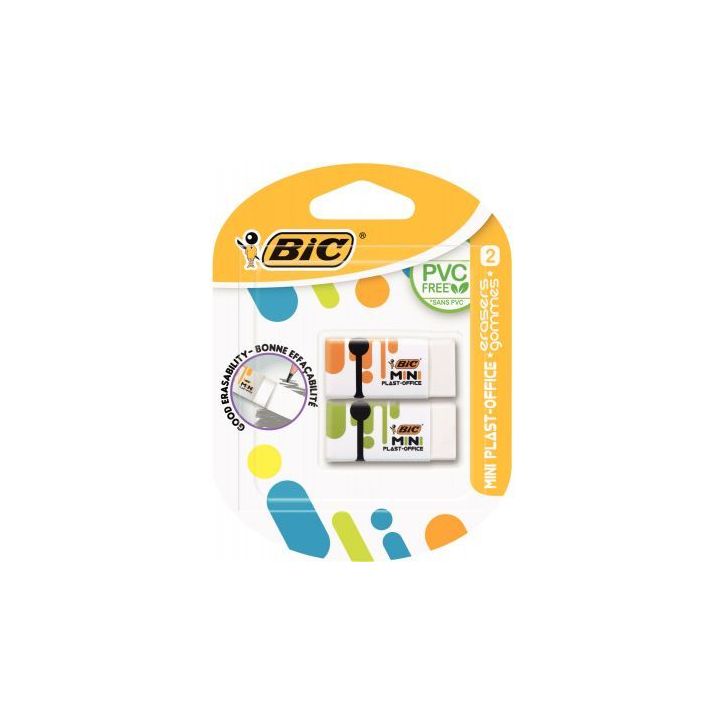 Blister de 2 gommes mini plastique 927858 BIC