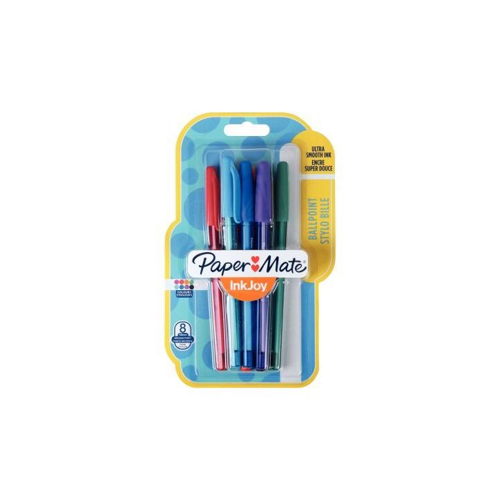 Blister de 8 stylos bille Papermate InkJoy 100 fun assortis 1956737 PAPER MATE