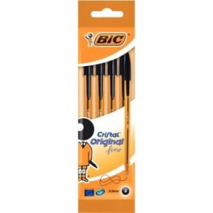 Achetez Blister de 4 stylos bille Cristal pointe fine noirs 516339 CRISTAL BIC pas cher sur Ma Rentr..