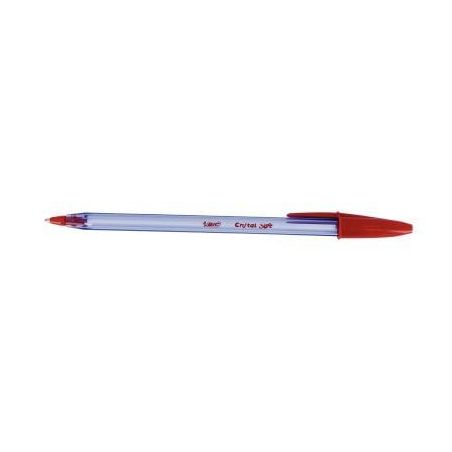 Achetez BIC Cristal Soft Stylos-Bille Pointe Moyenne (1,2 mm) - Rouge pas cher sur Ma Rentrée Scola..