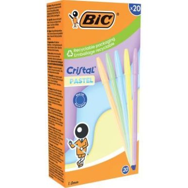 Achetez Boîte de 20 stylos bille Cristal Pastel assortis 302550 CRISTAL BIC pas cher sur Ma Rentré..