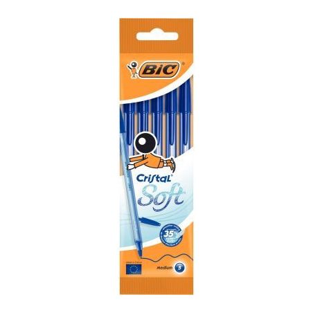Achetez Blister de 5 stylos bille Soft bleu 516347 BIC pas cher sur Ma Rentrée Scolaire