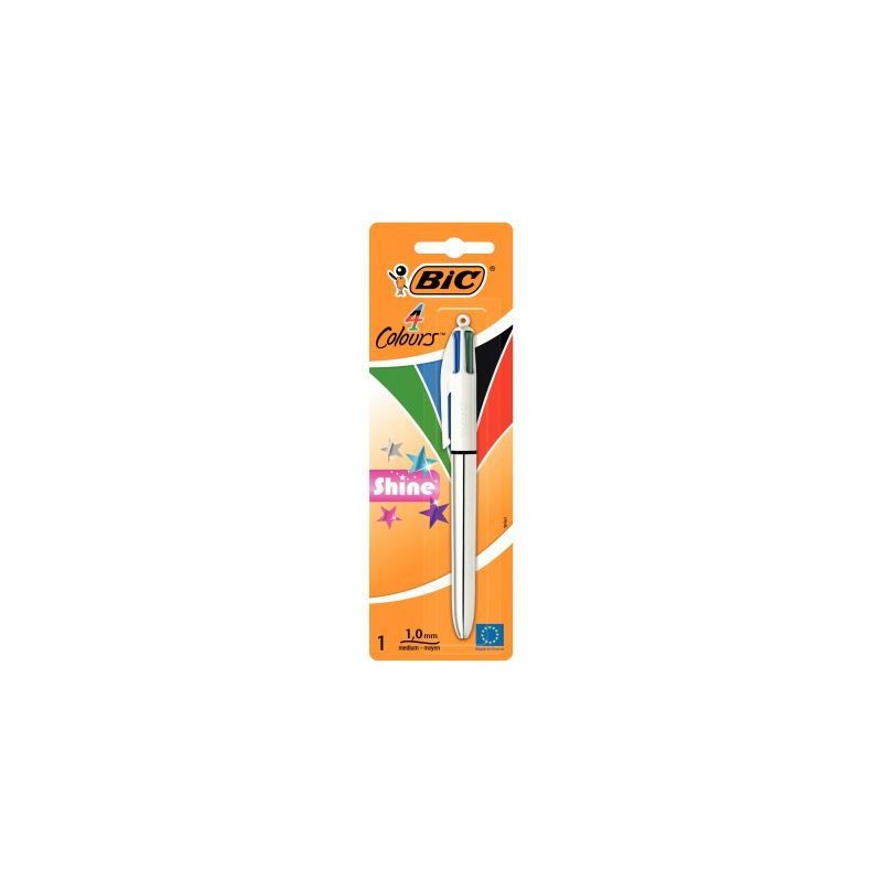 Achetez Blister 1 stylo bille de 4 Couleurs shine sliver 902126 4 COULEURS BIC pas cher sur Ma Rentr..