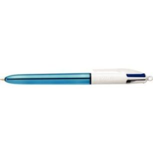 Achetez Stylo bille Bic 4 Colours Shine bleu métallisé 982874 BIC pas cher sur Ma Rentrée Scolair..