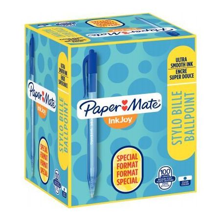 Achetez Boîte de 100 stylos inkjoy 100RT bleu dont 20 gratuits S0977440 INKJOY PAPER MATE pas cher ..