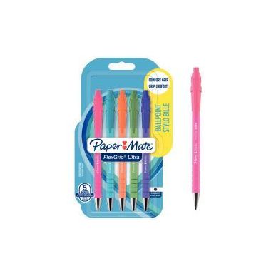 Achetez Blister de 5 stylos bille Flexgrip Ultra Bright 2171853 FLEXAM PAPER MATE pas cher sur Ma Re..