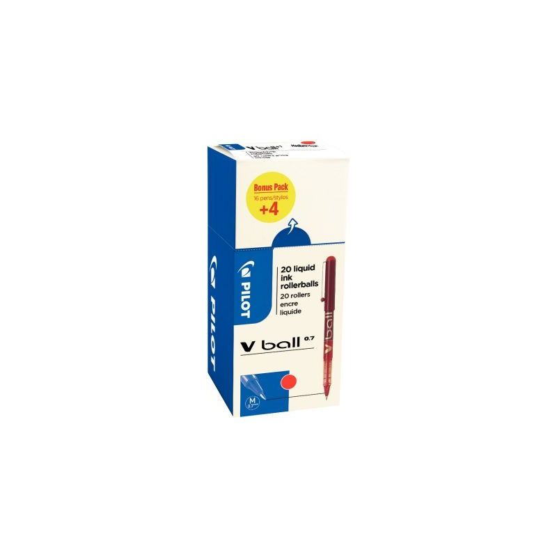 Achetez Ecopack 20 rollers VBall 7 rouge dont 4 gratuit 3131910530657 PILOT pas cher sur Ma Rentrée..