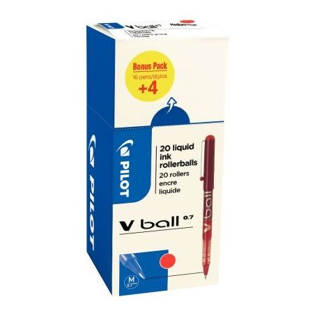 Achetez Ecopack 20 rollers VBall 7 rouge dont 4 gratuit 3131910530657 PILOT pas cher sur Ma Rentrée..