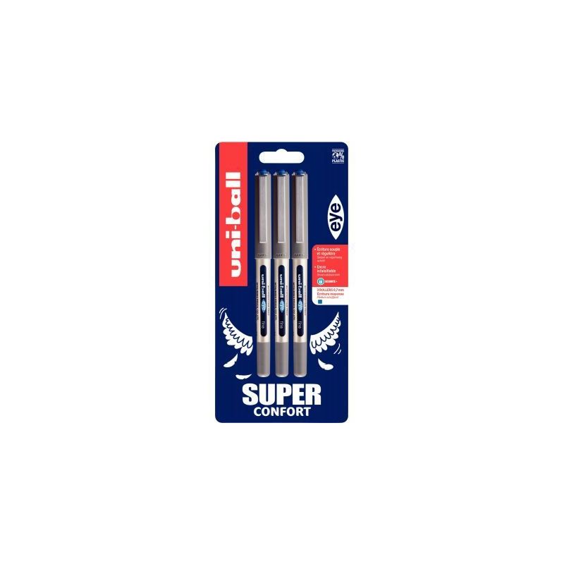 Achetez Blister de 3 rollers Eye bleu UB157X3 PF B UNIBALL pas cher sur Ma Rentrée Scolaire