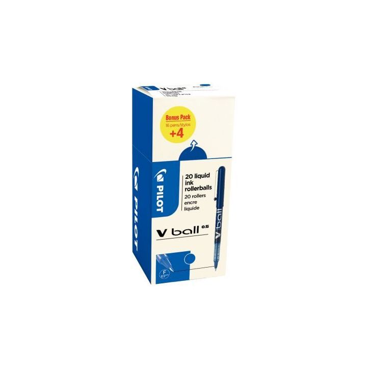 Ecopack 20 rollers VBall 5 bleu dont 4 offerts 3131910519980 PILOT