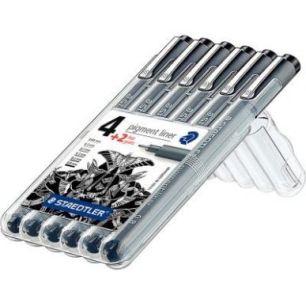 Achetez Pochette de 4 feutres à pigmentation liner noir 308 SB6P STAEDTLER pas cher sur Ma Rentrée..