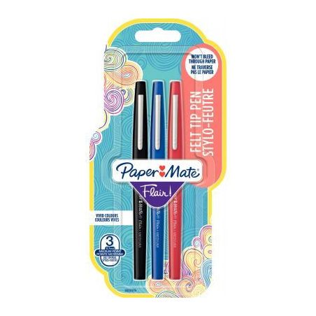 Achetez Blister de 3 feutres Flair bleu, noir, rouge 2032370 FLAIR PAPER MATE pas cher sur Ma Rentrî.