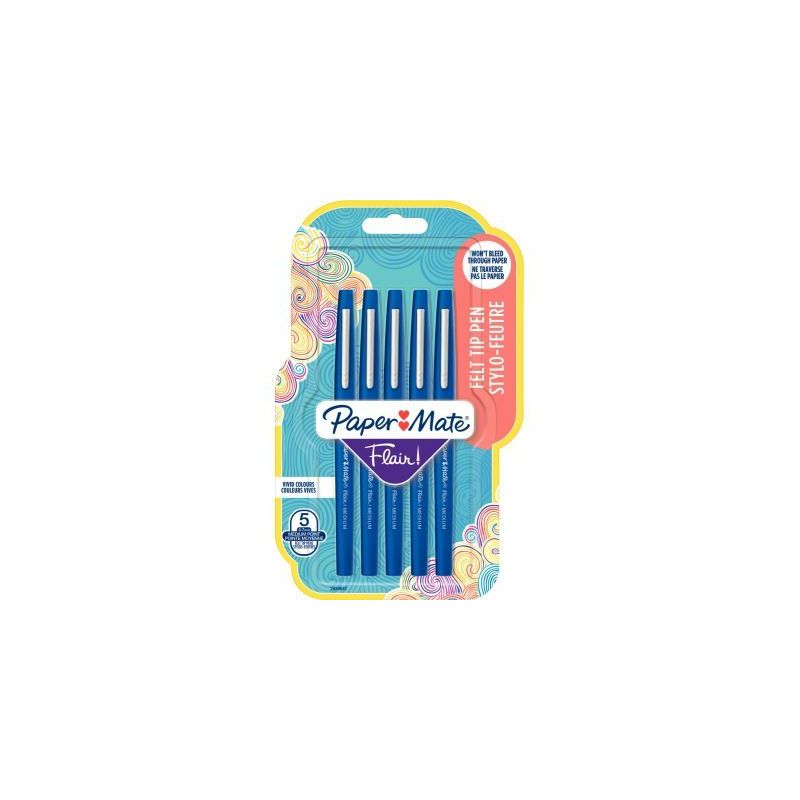 Achetez Blister de 5 feutres Flair bleus 2028647 FLAIR PAPER MATE pas cher sur Ma Rentrée Scolaire