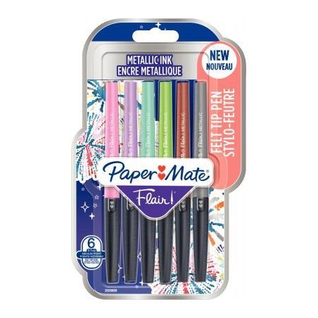 Achetez PAPERMATE Blister de 6 feutres Flair Metallic assortis pas cher sur Ma Rentrée Scolaire
