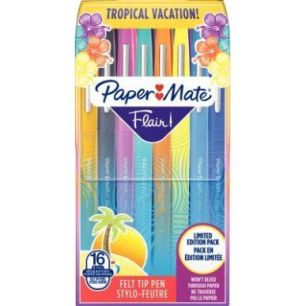 Achetez PAPERMATE Pochette de 16 Stylos feutres Flair Original Tropical, pointe 0,4mm pas cher sur M..