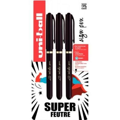 Achetez Blister de 3 rollers Sign Pen noirs SPX3 PF N UNIBALL pas cher sur Ma Rentrée Scolaire
