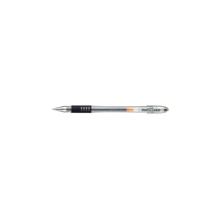 PILOT Stylo à  bille pointe moyenne encre gel Noire corps plastique avec grip caoutchouc +capuchon G1 GRIP