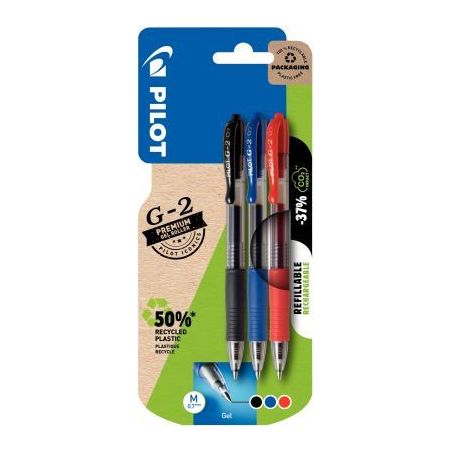 Achetez Blister de 3 stylos G2 assortis 313191021797 G-2 PILOT pas cher sur Ma Rentrée Scolaire
