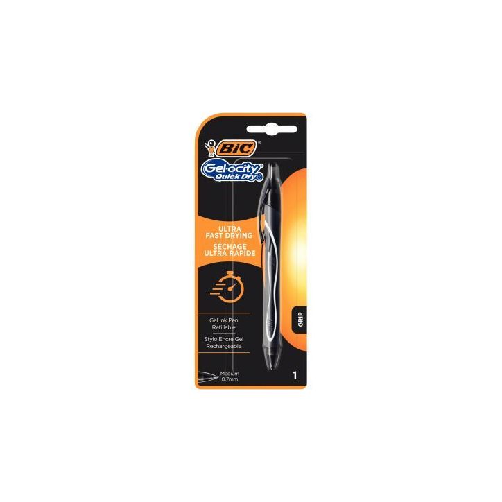 Blister de 1 roller gel Quick Dry noir 964764 BIC