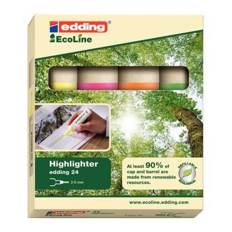 Achetez Pochette de 4 surligneurs Ecoline assortis 2914000 EDDING pas cher sur Ma Rentrée Scolaire