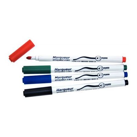 Achetez Pochette de 4 feutres fins effaçables ardoises et tableaux blancs pas cher sur Ma Rentrée ..