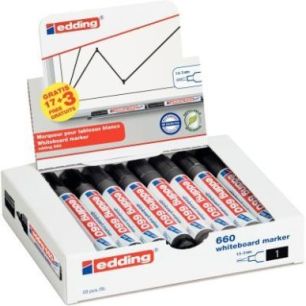 Achetez Pack de 20 marqueurs tableau E660 noir dont 3 gratuit 4-660-20 EDDING pas cher sur Ma Rentrî.