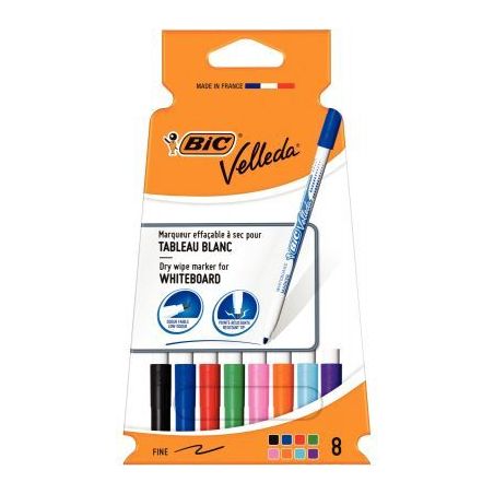 Achetez Pochette de 8 feutres effaçables à  sec pointe fine 1 mm 503767 BIC pas cher sur Ma Rentr..