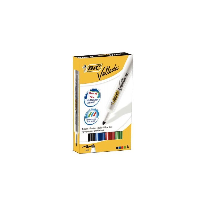 Achetez BIC Velleda Feutres pour Tableau Blanc Effaçables à Sec à Pointe Conique Moyenne - Co.. Achetez BIC Velleda Feutres pour Tableau Blanc Effaçables à Sec à Pointe Conique Moyenne - Co..