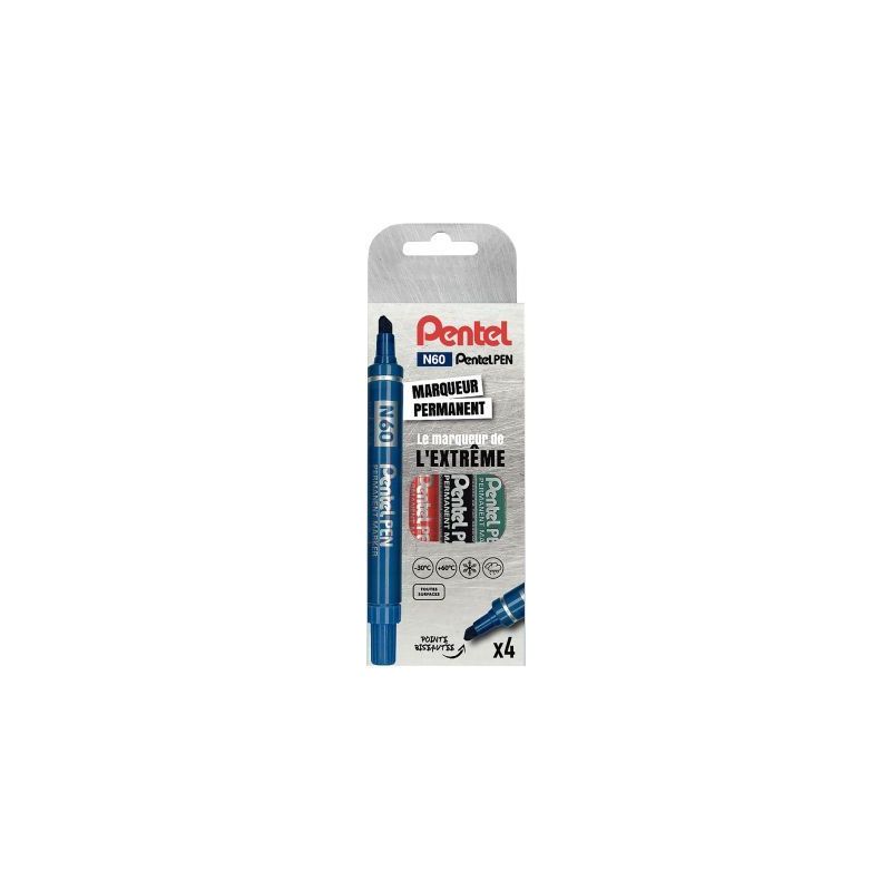 Achetez Pochette de 4 marqueurs permanents pointe biseautée N60 assortis N60-4 PENTEL pas cher sur .. Achetez Pochette de 4 marqueurs permanents pointe biseautée N60 assortis N60-4 PENTEL pas cher sur ..